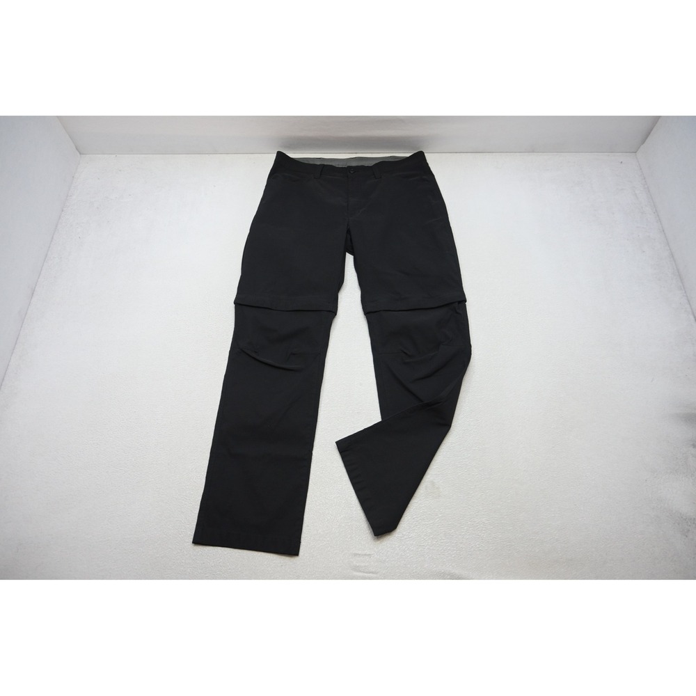 Eddie Bauer Convertible Tech Pant Mens 36x32 Black Hiking Zip Off Excellent